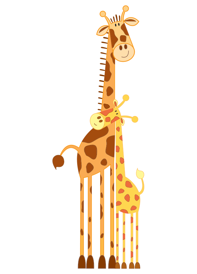 jirafa hembra y jirafa cría