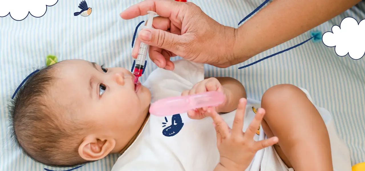 Bebé tomando su medicamento