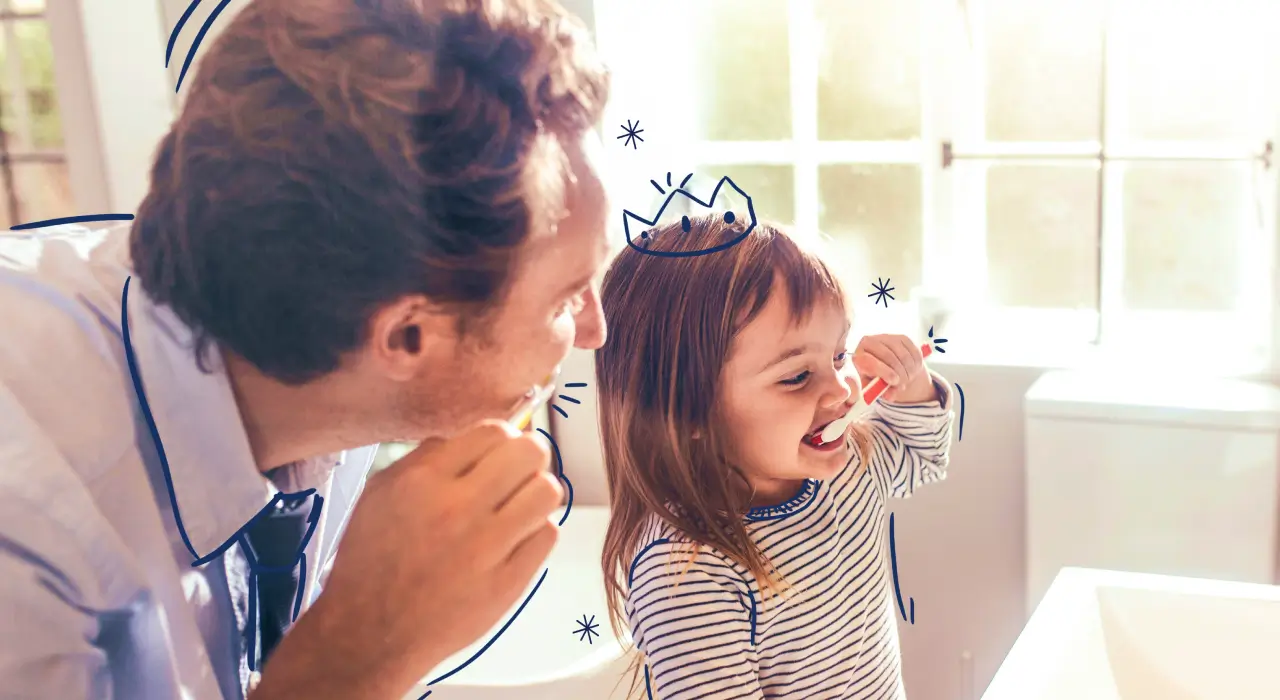 Niña cepillándose los dientes