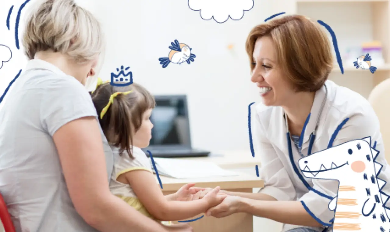 Madre e hija en una cita medica